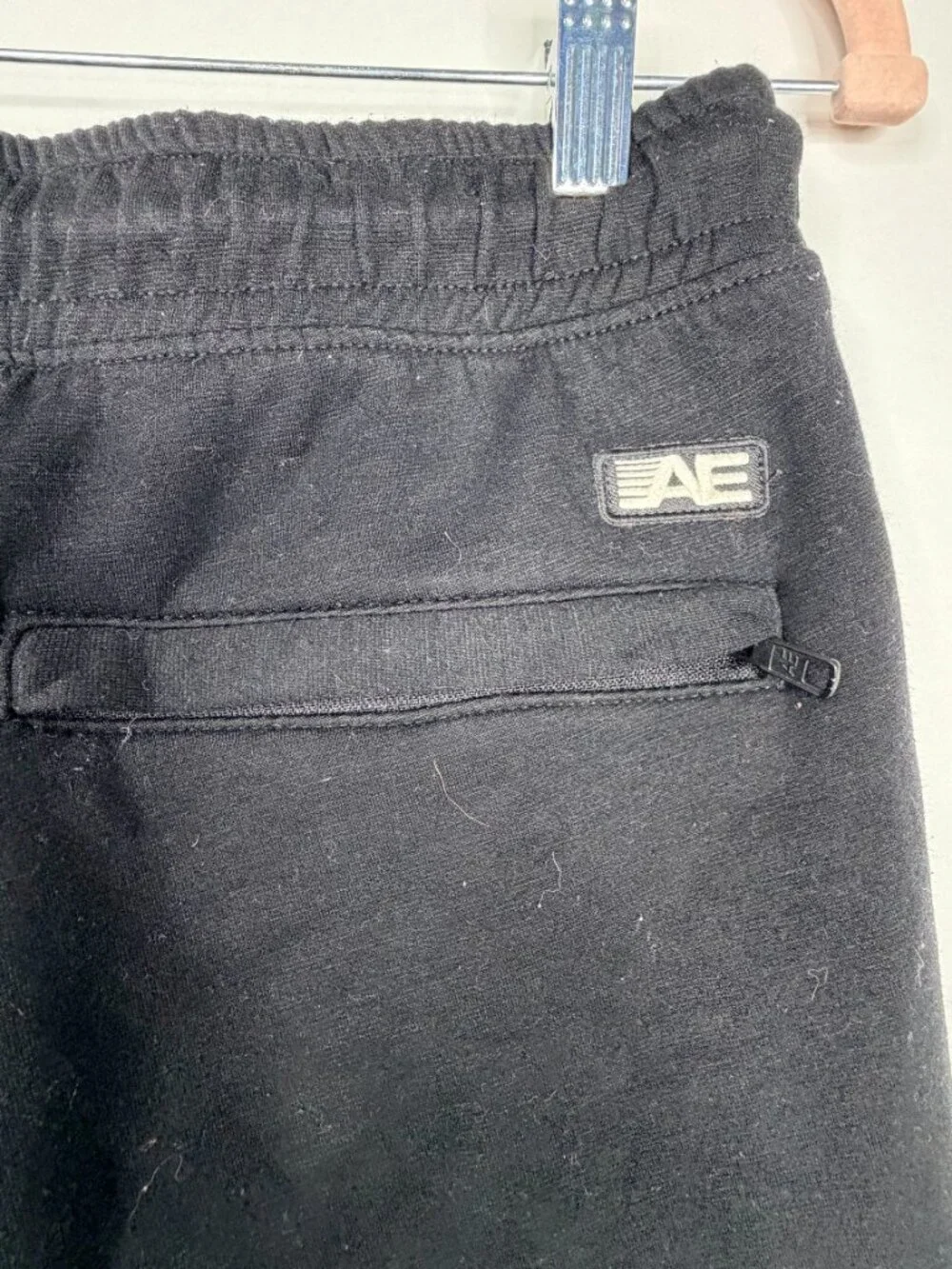 2/$30 American Eagle Outfitters Joggers Zip Pocket Black XS #A3267